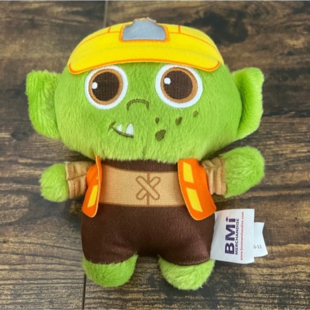 BMI Merchandise Green Construction Goblin Plush Small 6" Monster Builder Toy